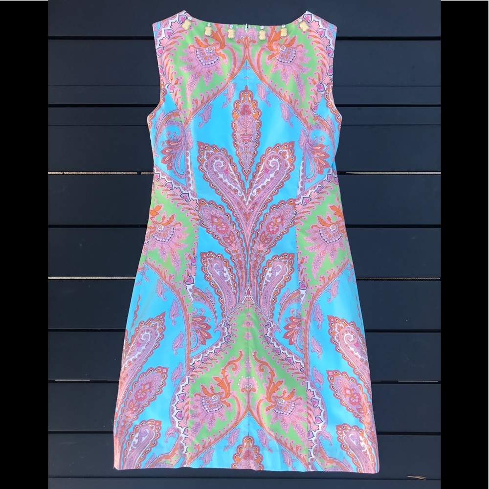 Brooks Brothers Beaded Collar Paisley Sheath SZ 2